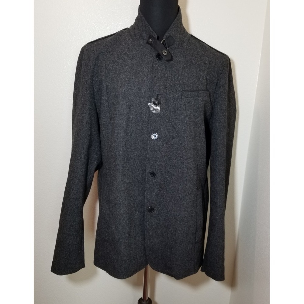 G By Guess Mens XL Gray Wool Blend Jacket City Preppy Minimalist Retro Outdoor
